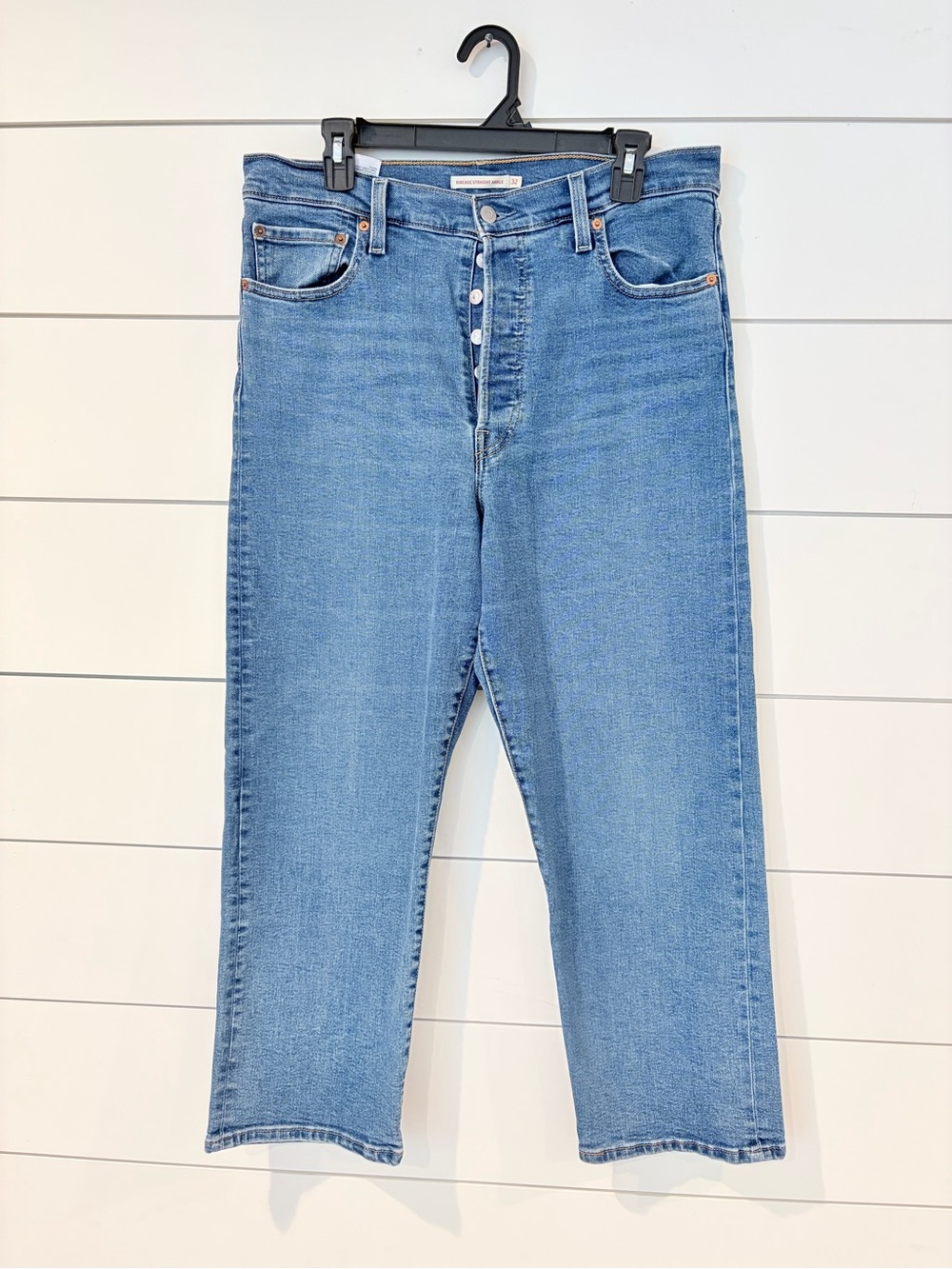 Levi’s Ribcage Straight Ankle Jeans 32 High Rise Y2K 90s Normcore